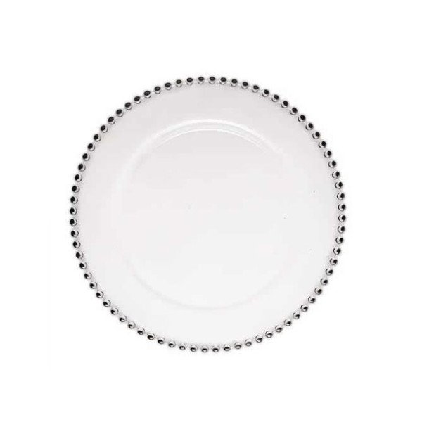 Beaded Silver Charger Plate