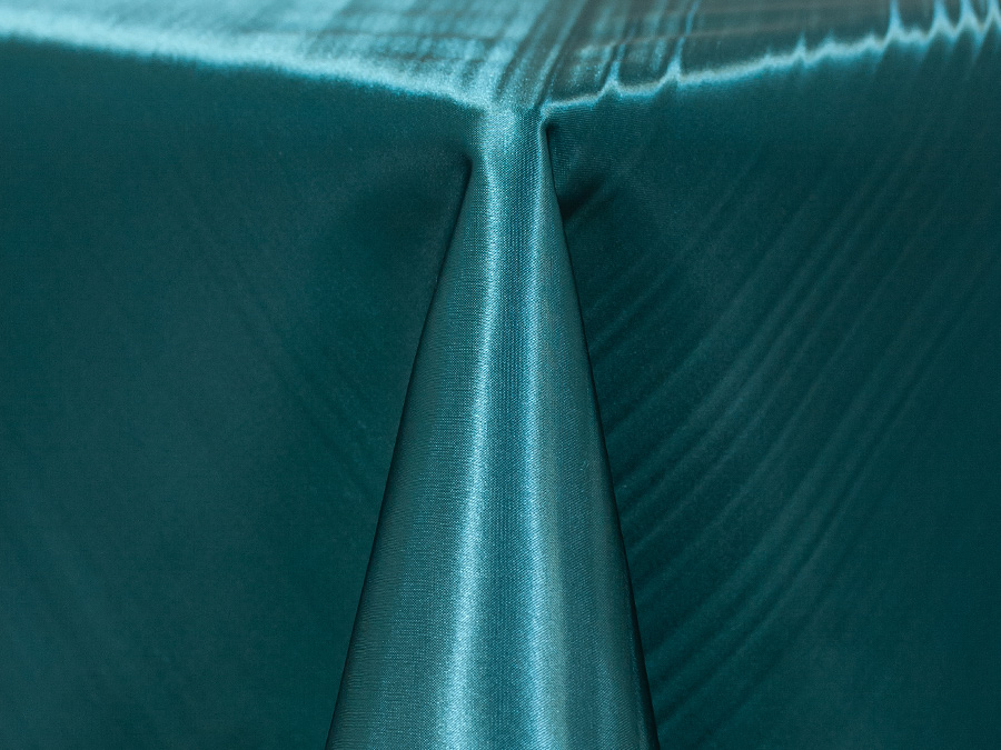 Teal Satin Tablecloth