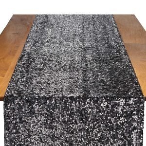 Black Sequin Table Runner