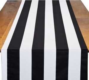 Black and White Stripe Table Runner