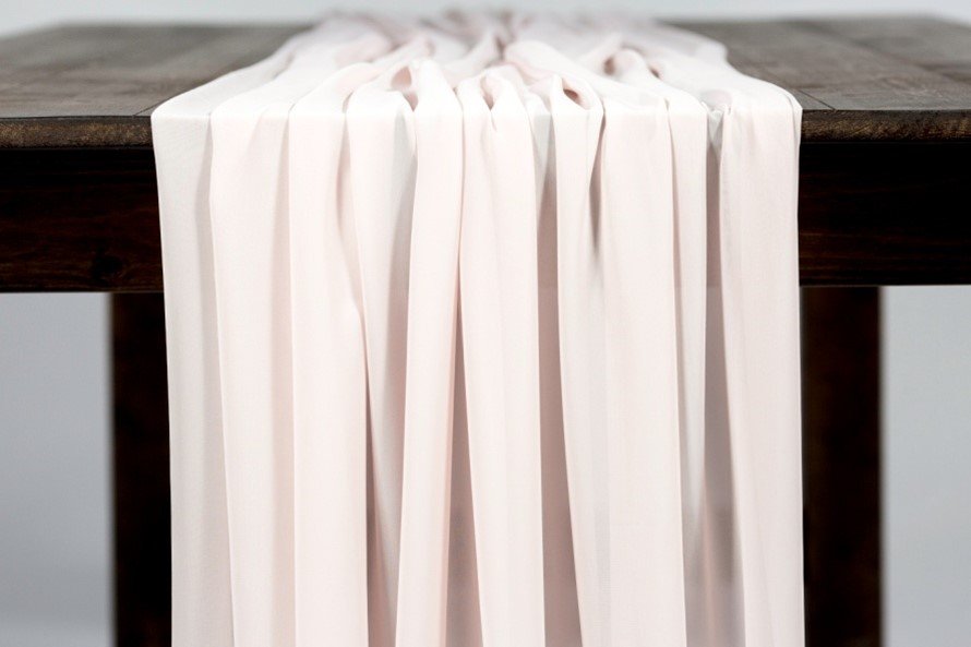 Blush Chiffon Table Runner