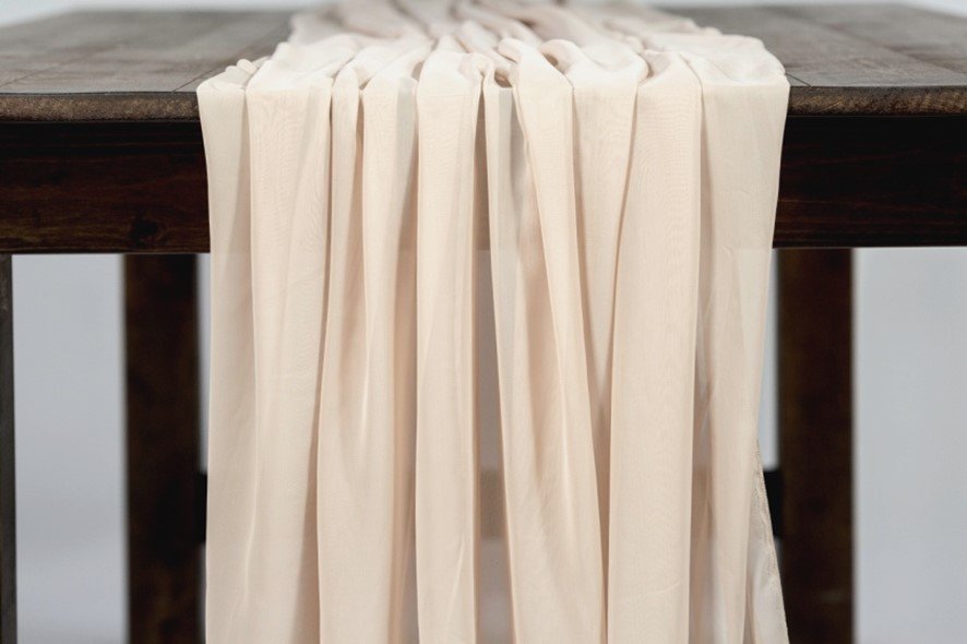 Champagne Chiffon Table Runner