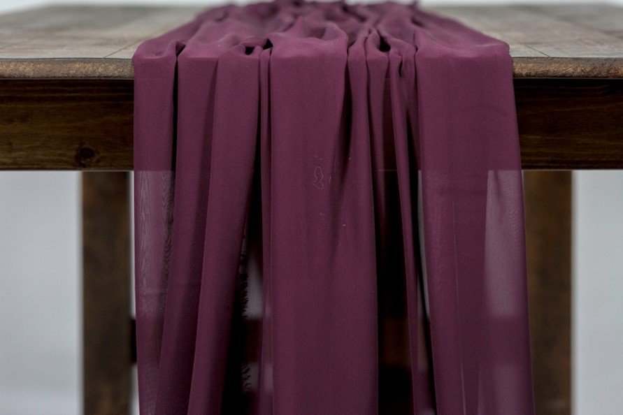 Eggplant Chiffon Table Runner