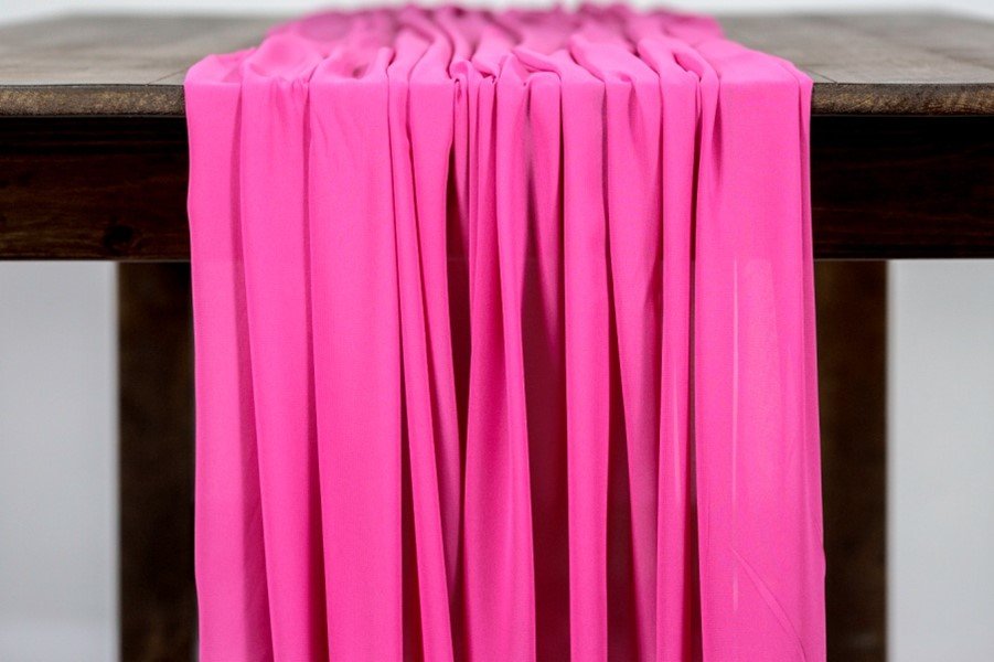Fushia Chiffon Table Runner