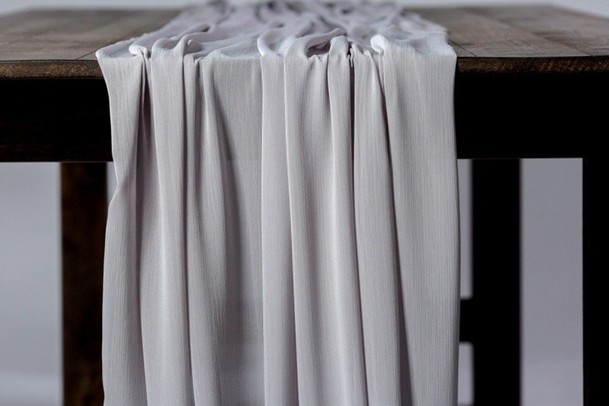Gray Chiffon Table Runner
