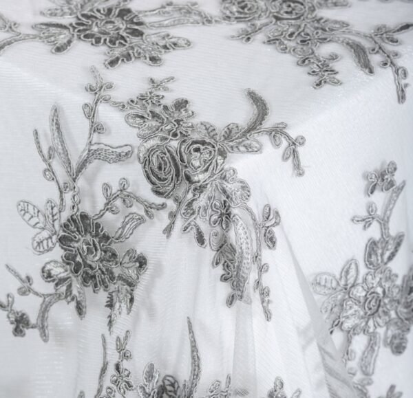 Gray Vintage Lace Overlay