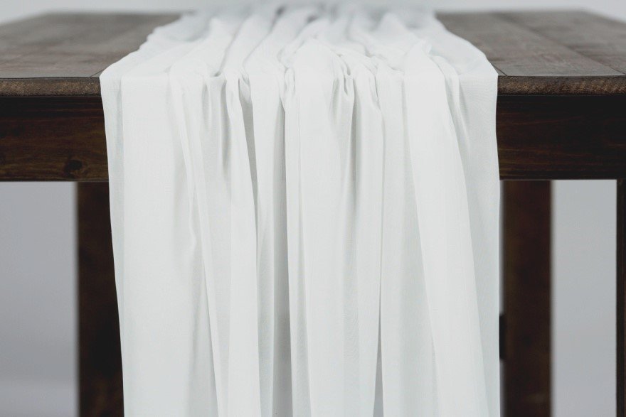 Ivory Chiffon Table Runner