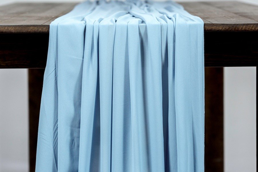 Sky Blue Chiffon Table Runner