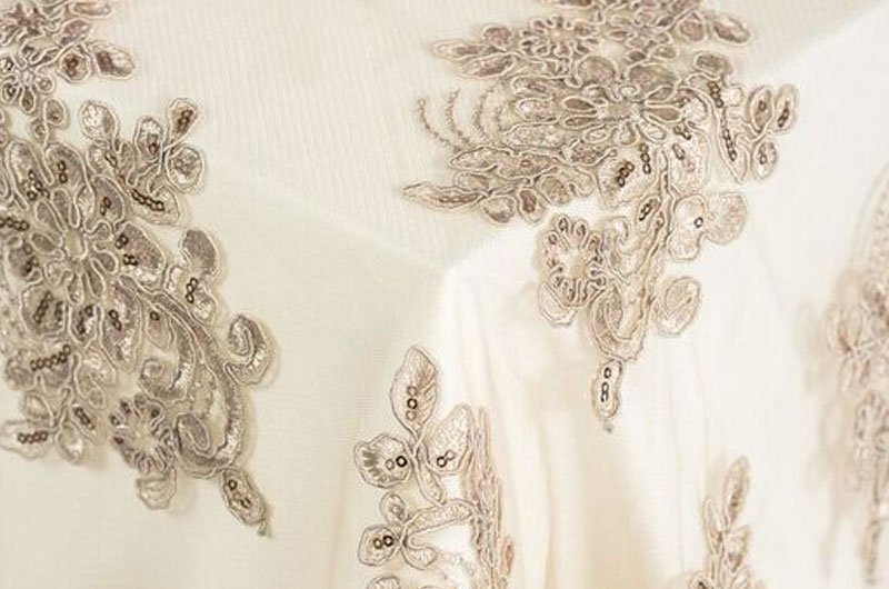 Taupe Sophia Lace Overlay