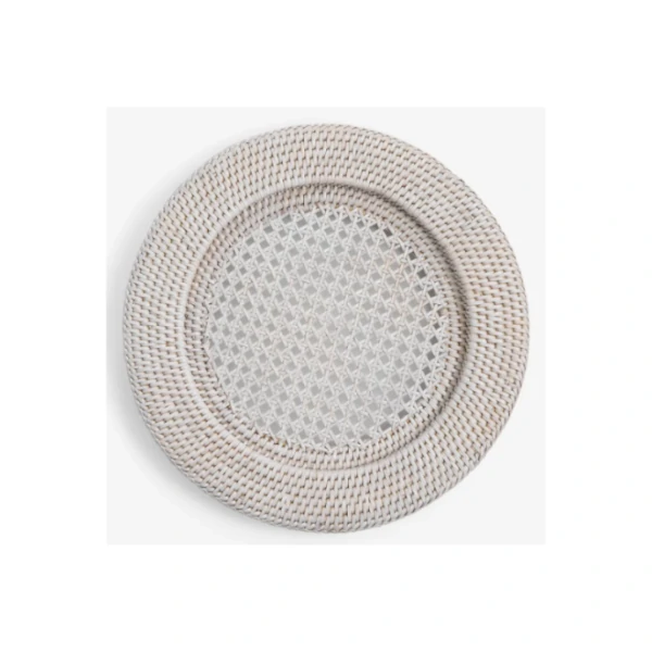 Willow White Wash Charger Plate